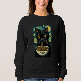 Kat Eten Ramen, Sterrennacht Van Gogh, Kattenliefh Trui