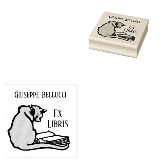  Kat Ex Libris Wood Kunststempel Rubberstempel (Gestempeld)
