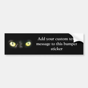 Kat Eyes, Black and Yellow Stare Bumpersticker
