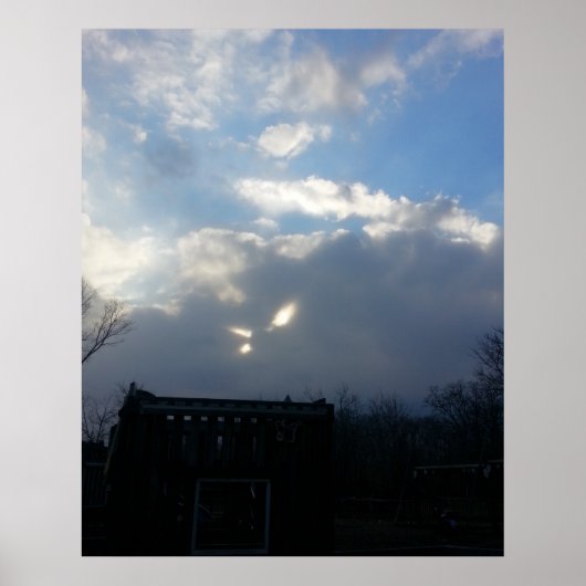 Kat Eyes Fluffy Clouds Poster (Voorkant)