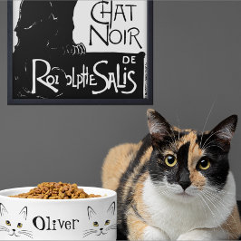 Kat Face Aangepaste naam Voerbakje