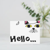 Kat Face briefkaart (Staand voorkant)