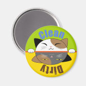 Kat Face Dish Washer Magnet Magneet (Voorkant / Achterkant)