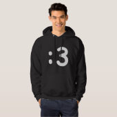 Kat Face Emoticon: 3 Hoodie (Voorkant volledig)