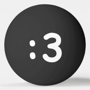 Kat Face Emoticon 3 Ping Pong Ball