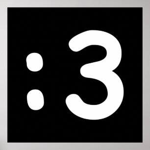 Kat Face Emoticon: 3 Poster