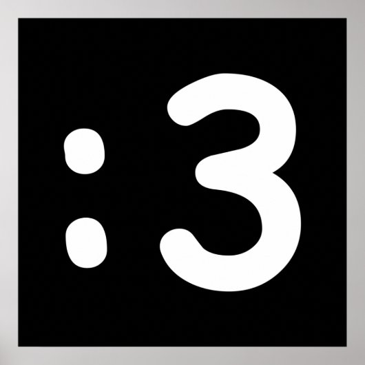 Kat Face Emoticon: 3 Poster (Voorkant)