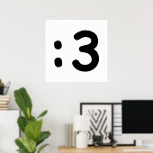 Kat Face Emoticon: 3 Poster (Thuiskantoor)