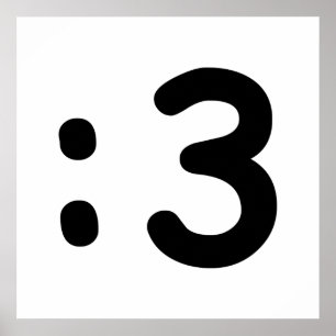 Kat Face Emoticon: 3 Poster