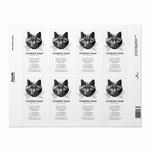 Kat Face Etiket (Full Sheet)