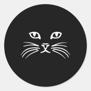 Kat Face Ronde Sticker