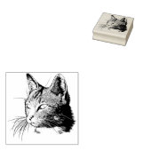 Kat Face Rubberstempel (Gestempeld)