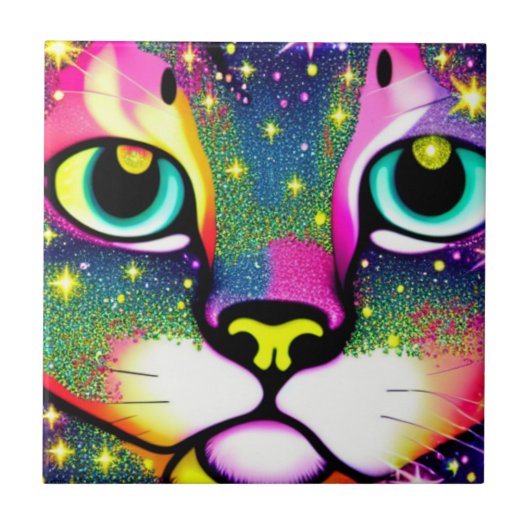 Kat Face sluit Pop kunst af Tegeltje (Voorkant)