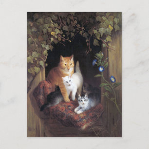 Kat Familie en Ivy Leaf van Henriette Ronner-Knip Briefkaart