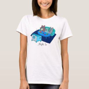 Kat Familie kijkt tv-Cute Art T-Shirt