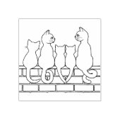 Kat Familie Liefde Rubberstempel (Afrduk)