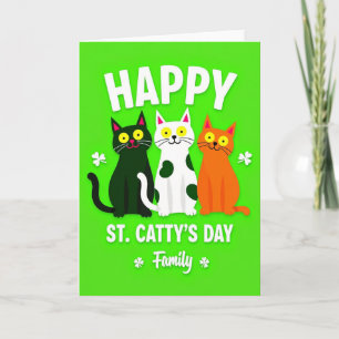 Kat Familie St Cattys Dag Kaart