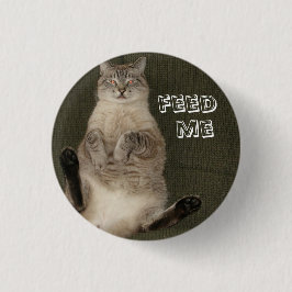 Kat "FEED ME" Ronde Button
