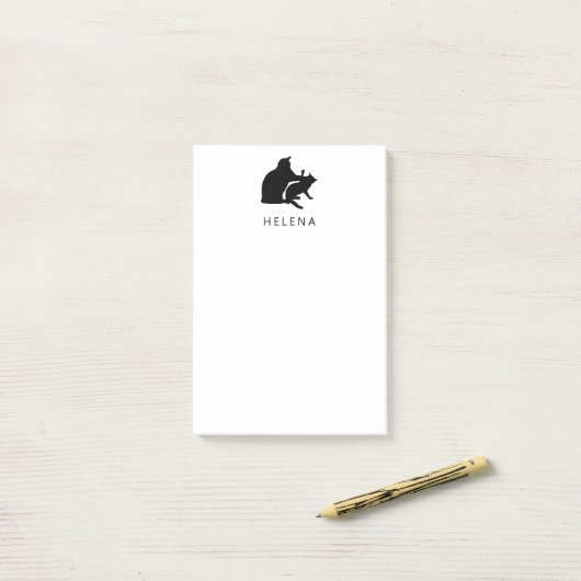 Kat Fight Drawing Funny Cats Sketch Personalized Post-it® Notes (Op bureau)