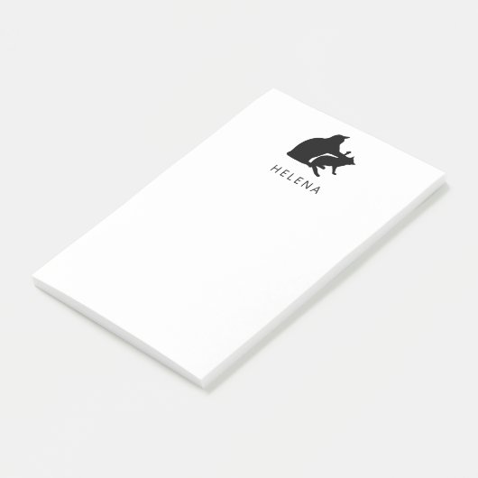 Kat Fight Drawing Funny Cats Sketch Personalized Post-it® Notes (Schuin)