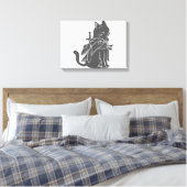 Kat-filhouet van kleur - Kies achtergrondkleur Canvas Afdruk (Insitu (Slaapkamer))