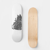 Kat-filhouet van kleur - Kies achtergrondkleur Skateboard (Voorkant)