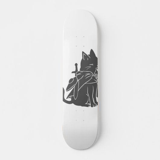 Kat-filhouet van kleur - Kies achtergrondkleur Skateboard (Voorkant)