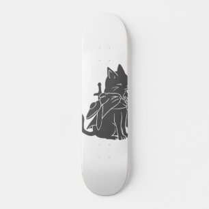 Kat-filhouet van kleur - Kies achtergrondkleur Skateboard