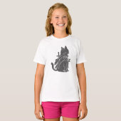 Kat-filhouet van kleur - Kies achtergrondkleur T-shirt (Voorkant volledig)