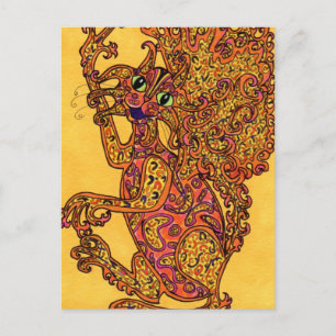 Kat Fire Fairy Briefkaart