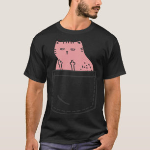 Kat Flipping Off Rude Dier Middelvinger Lelijk C T-shirt