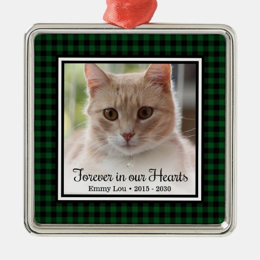 Kat 'Forever In Our Hearts' Metalen Ornament (Voorkant)