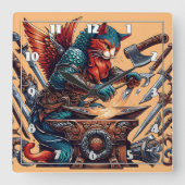 Kat Forging wapens in fantasie workshop Vierkante Klok (Voorkant)