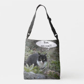 Kat Foto Aangepaste tekst Cross Body Bag Crossbody Tas (Achterkant)