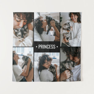 Kat Foto Collage met Monogram Wandkleed