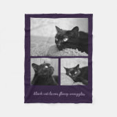 Kat Foto Collage Paars Pet Fleece Blanket (Voorkant)