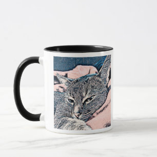 Kat foto, kat, Huisdieren, grappige kat, pastel ac Mok
