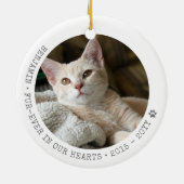 Kat Foto Pet Passing Memorial Personalized Keramisch Ornament (Achterkant)