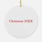 Kat Foto Rood Naam Eenvoudig kerstfeest Keramisch Ornament (Achterkant)