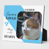 Kat Foto Sympathie Keepsake Pet Memorial blauw Fotoplaat (Zijkant)