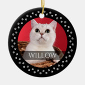 Kat Fotoversiering - Aangepaste toetsencombinatie Keramisch Ornament (Voorkant)