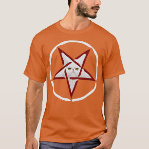 Kat Funny Inverted Pentagram Satanic Joke Occ T-shirt