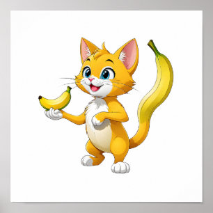 "Kat gaat bananen" Poster
