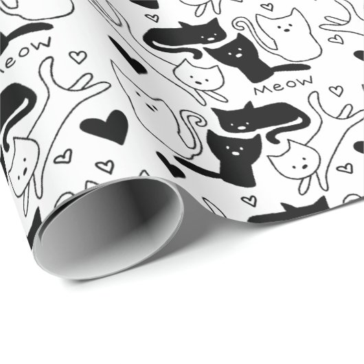 Kat Galore Pattern Cadeaupapier (Rol Hoek)