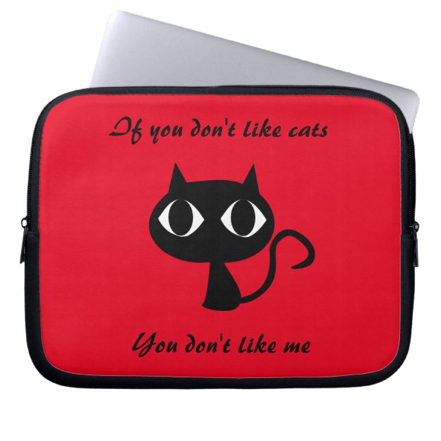 Kat-geciteerde laptophoes laptop sleeve (Voorkant)