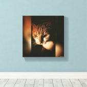 Kat gedrukt op canvas (Insitu (Houten vloer))