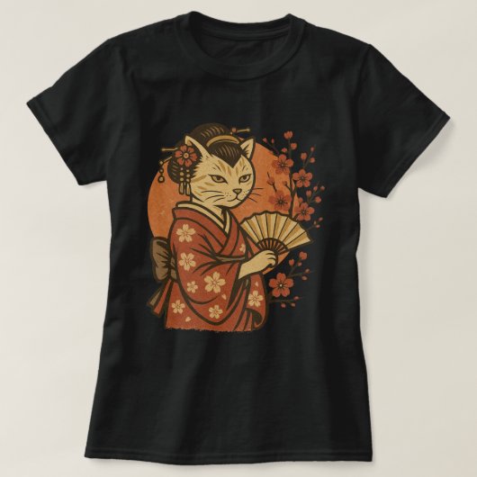 Kat Geisha T-shirt (Design voorkant)