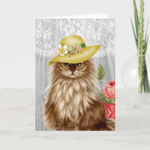 Kat gekleed in petten notecard kaart