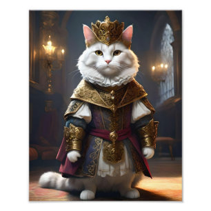 Kat gekleed in renaissance jaren outfit, foto afdruk