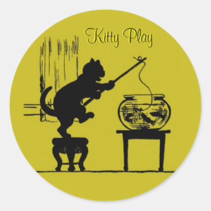 Kat Gele kat Silhouette stickers